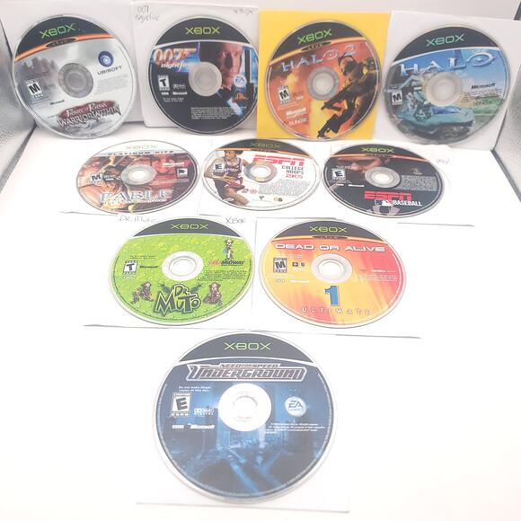 Xbox Lot of 10 Games 007 Need For Speed Halo Prince of Persia Fable ESPN